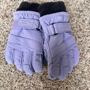 L.L. Bean Kids' Lavender Winter Mittens with Black Fleece Cuffs